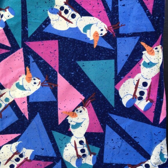 Boutique style pattern, leggings, Olaf Frozen, Blu/grn/pnk - Picture 1 of 2